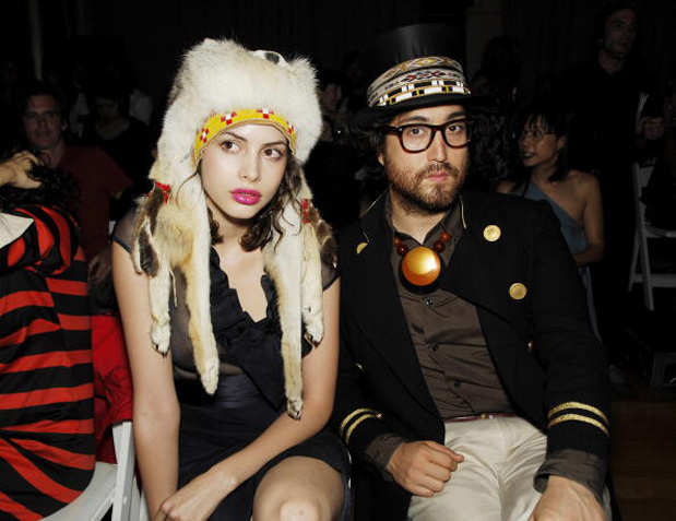 Sean Lennon and his amazingly beautiful gerlfrën, Charlotte Kemp Muhl, wearing festive hats. Photo via freethewildflower.blogspot.com